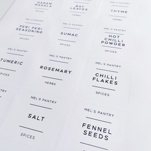 5cm x 5cm Square White Minimalist Custom Labels - Waterproof - Personalised Organisation - Kitchen - Pantry - Fast Dispatch & FREE Delivery