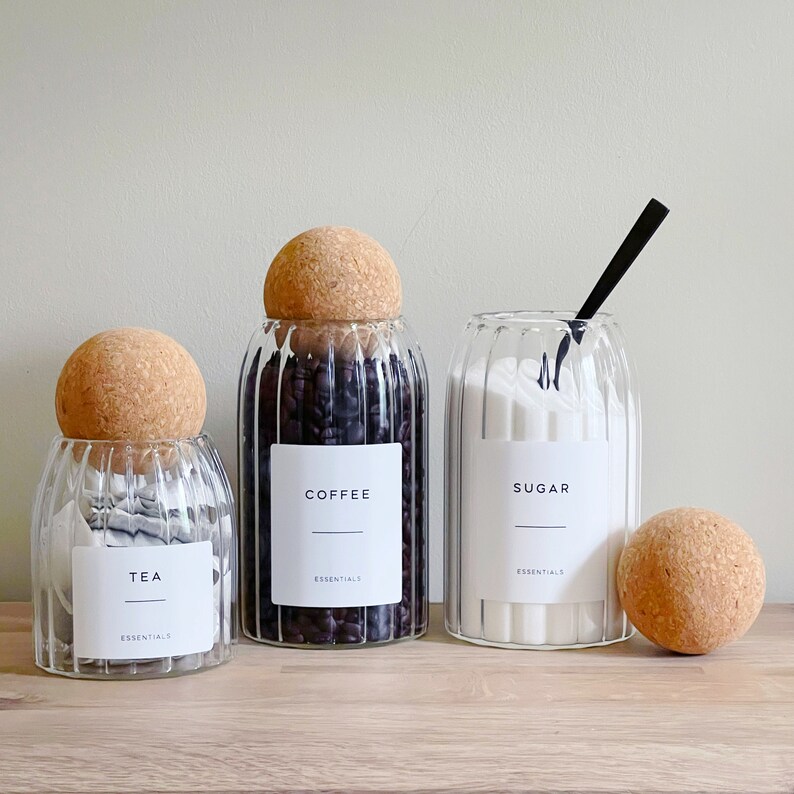 Rippled Cork Ball Glass Storage Jar With Optional Personalised Etsy UK