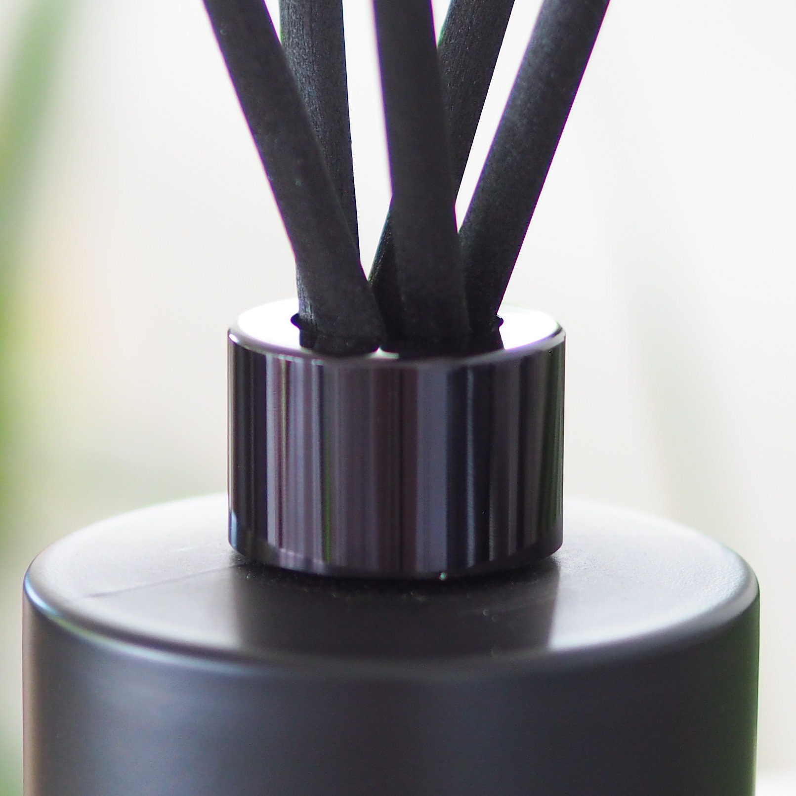 Matt Black Glass Diffuser Bottle and Reeds - Choice of Neck and Reeds ...