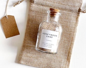 Personalised Honeymoon Sand Bottle - Wedding Gift - Honeymoon Keepsake