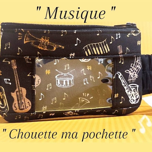 Pochette diabète "Musique" ceinture réglable pour pompe à insuline