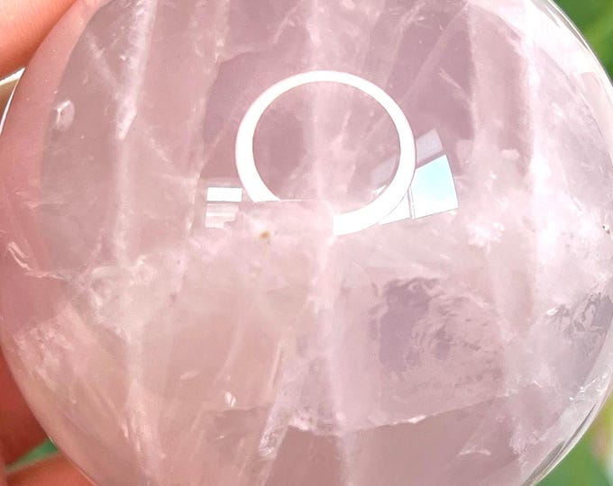 large juicy ballet pink rose quartz sphere