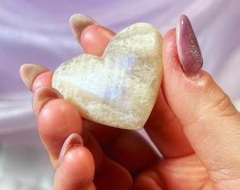 blue flash moonstone heart