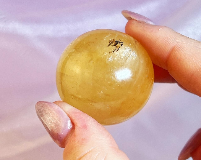 syrupy honey calcite sphere