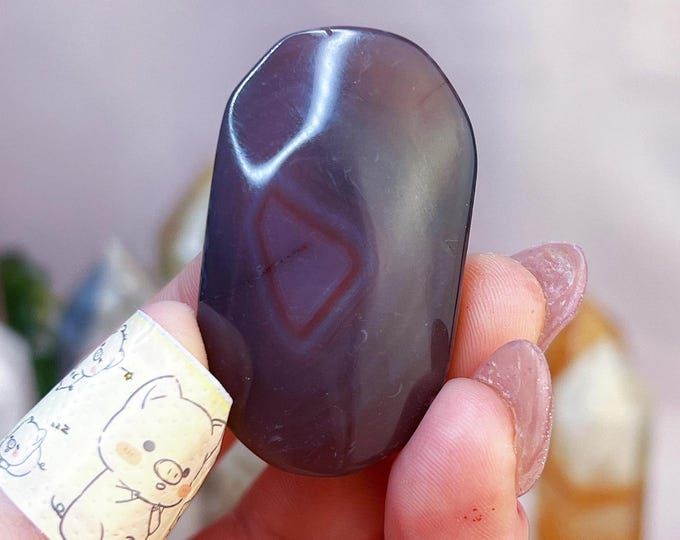 strawberry swazi agate palm stone with banding