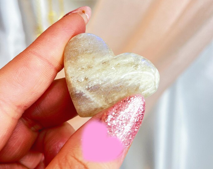 jelly moonstone heart (h12)