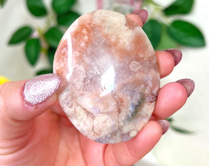 pink amethyst palm stone (r)