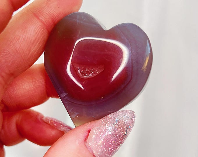 swazi strawberry agate heart (h9)
