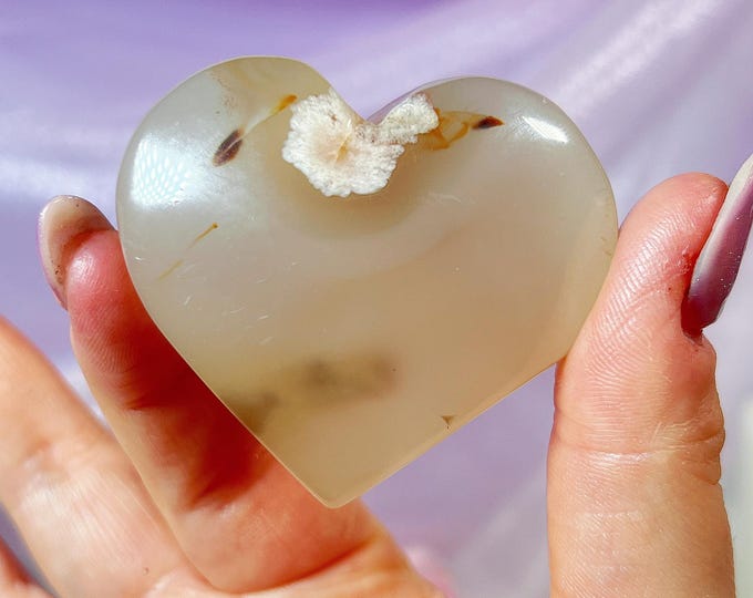 jelly flower agate heart
