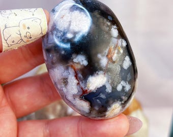 jumbo blue flower agate palm with milky blooms