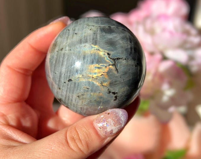labradorite sphere - labradorescence, iridescent - sweet steal