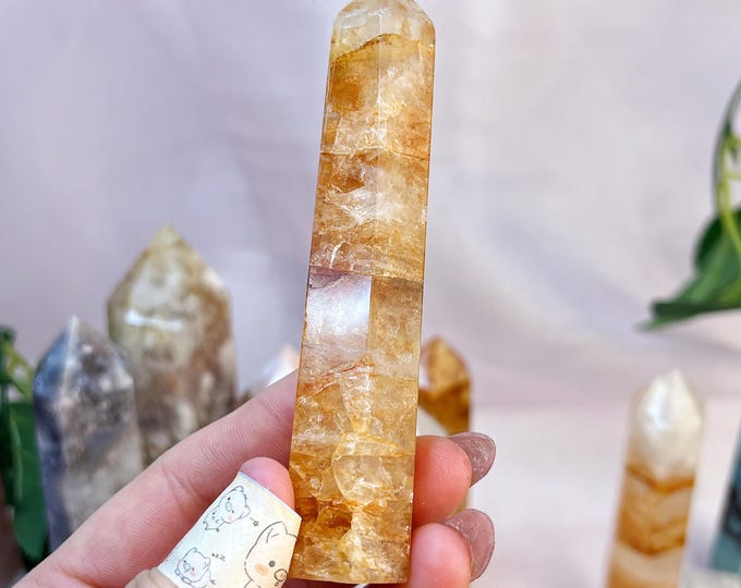 HQ saturated golden healer quartz tower