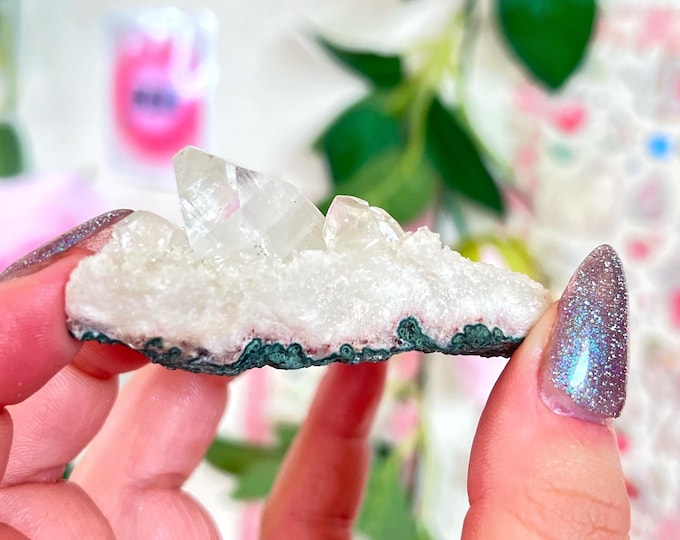 apophyllite cluster with a unicorn horn - mineral specimen, zeolite (c8)