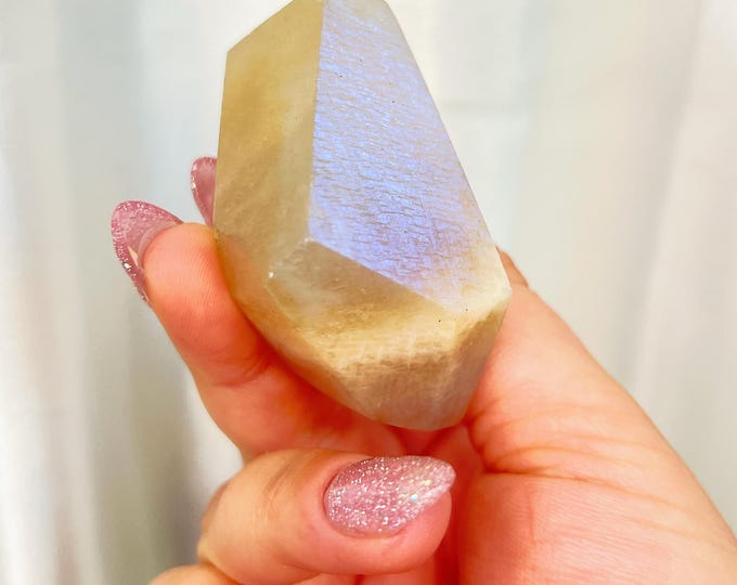 jelly moonstone freeform - blue flash, sunstone golden flecks (ff4)
