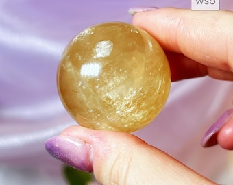 syrupy honey calcite sphere