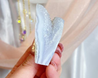 soft pastel druzy cave blue lace agate freeform (ff23)