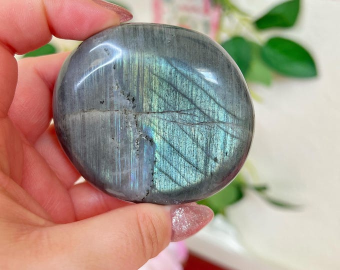 large mermaid teal labradorite palm stone (w)