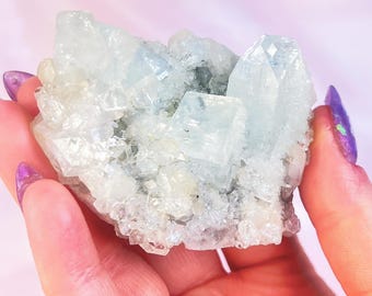 sparkling diamond apophyllite cluster - raw zeolite natural crystal formation / specimen (12)