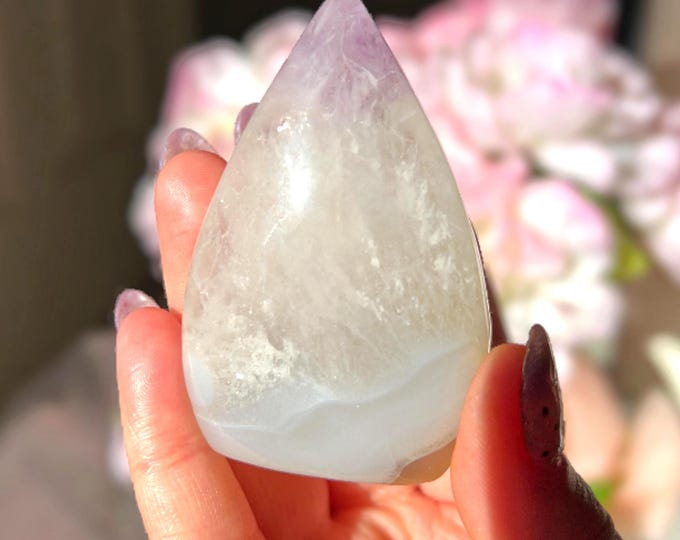 amethyst agate flame - translucent inclusions, agate banding  (fl5)