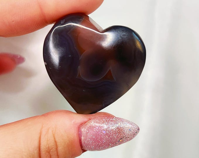 swazi strawberry agate heart (h11)