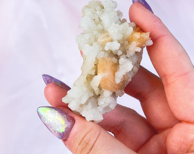 raw zeolite stilbite cluster - natural crystal formation / specimen (8)