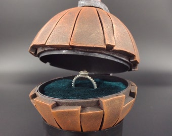 Caja para anillo de compromiso con detonador térmico de Star Wars, película, propuesta, hecha a mano, personalizada, única, estuche para anillo de propuesta, personalizable
