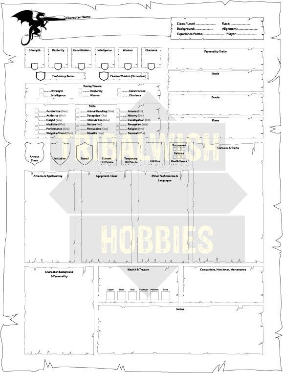 dungeons dragons character sheet printable digital etsy canada