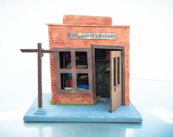 Magical Fantasy Style Bookshop - Magic, Harry, Books, Diorama, Showcase, Display, Action Figures, Potter, Handmade, Wizard, Witches, Mystery