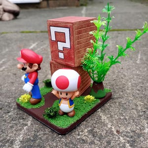 Mario Engagement Ring Box with figures, Mystery Block Proposal Box, Geeky Engagement, Unique Ring Box, Nerdy wedding, Video Game engagement