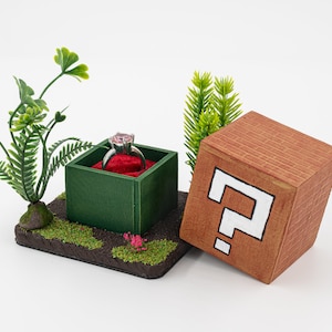 Mario Engagement Ring Box, Mystery Block Proposal Ring Box, Geeky Engagement, Unique Ring Box, Nerdy wedding, Video Game engagement