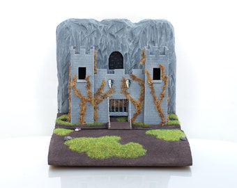 ウォーゲーミング ダンジョンズ＆ドラゴンズ キャッスルジオラマ DnD、ウォーゲーミング地形、28 mm 地形、風景、要塞、ロールプレイング、RPG セット、40k、ファンタジー