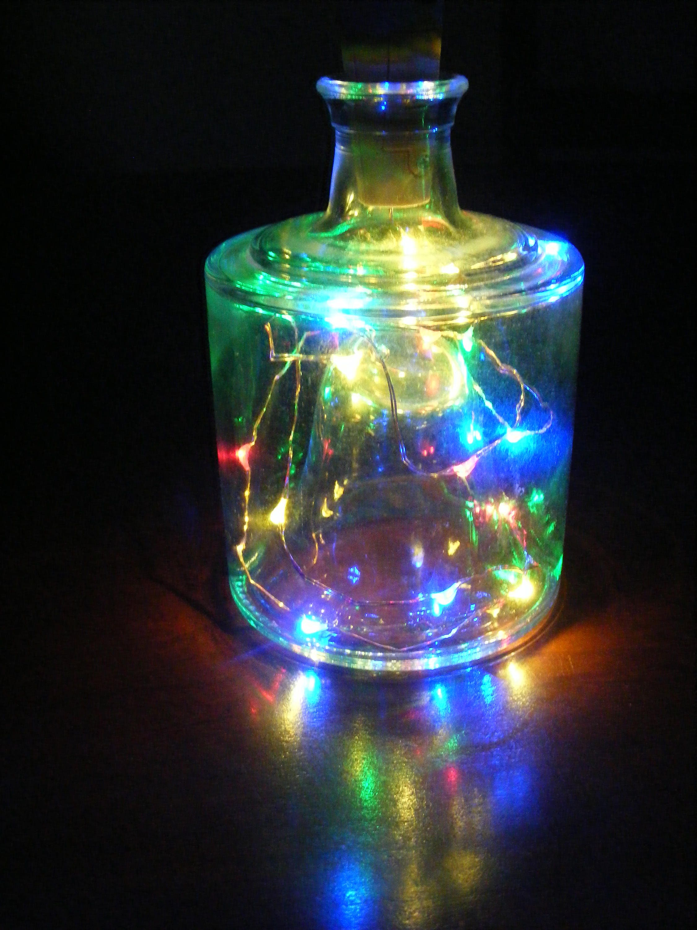 Bottle With 20 LED Lights Multiple Option of Colours and Styles