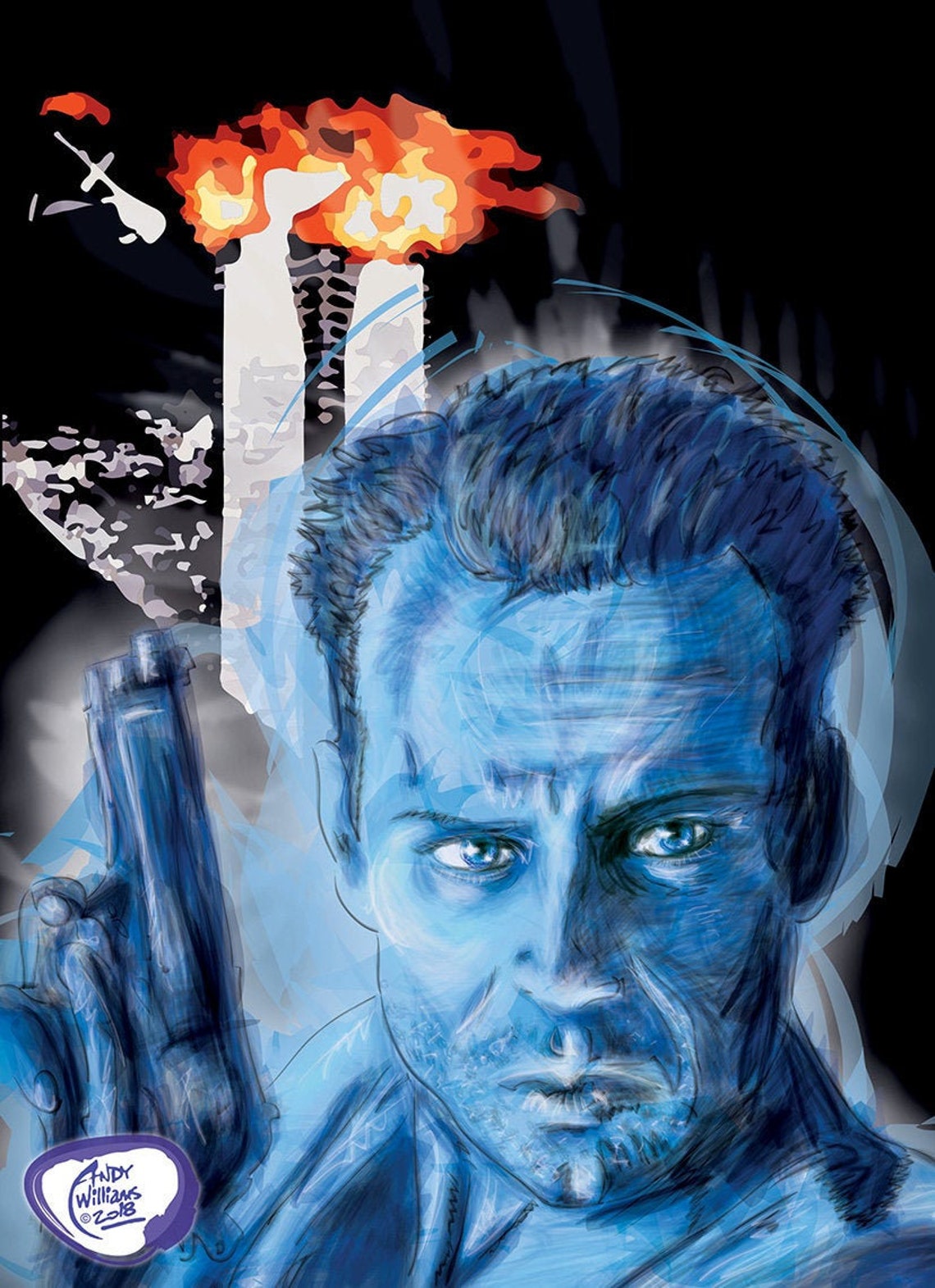 BRUCE WILLIS Die Hard Limited Edition Art Print on high | Etsy