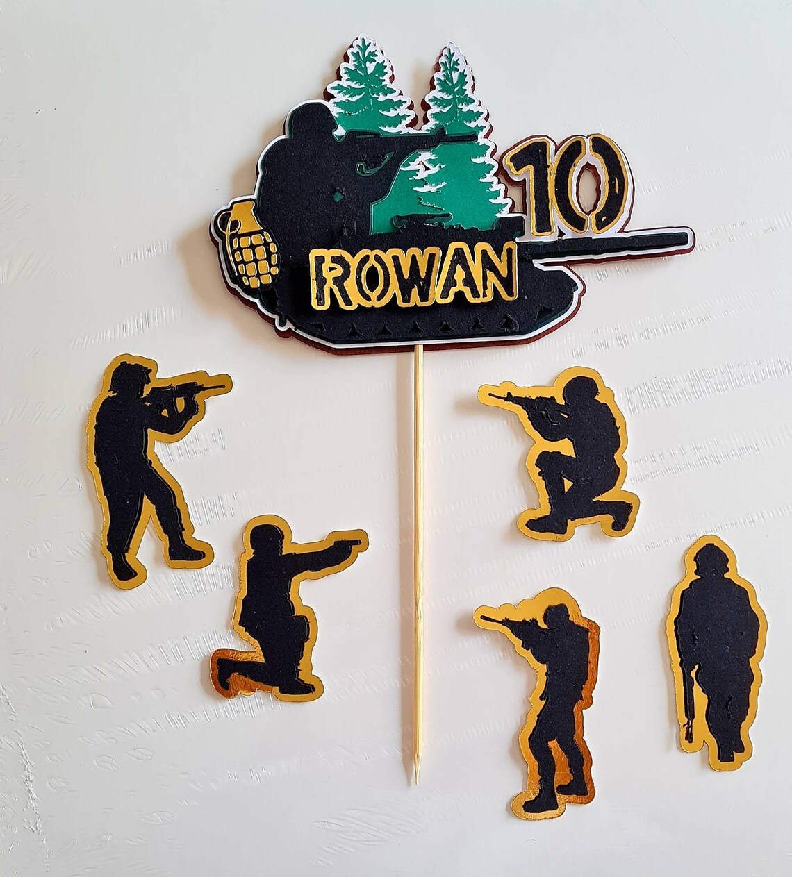 Army personalised cake topper and side topper 3D bespoke Etsy