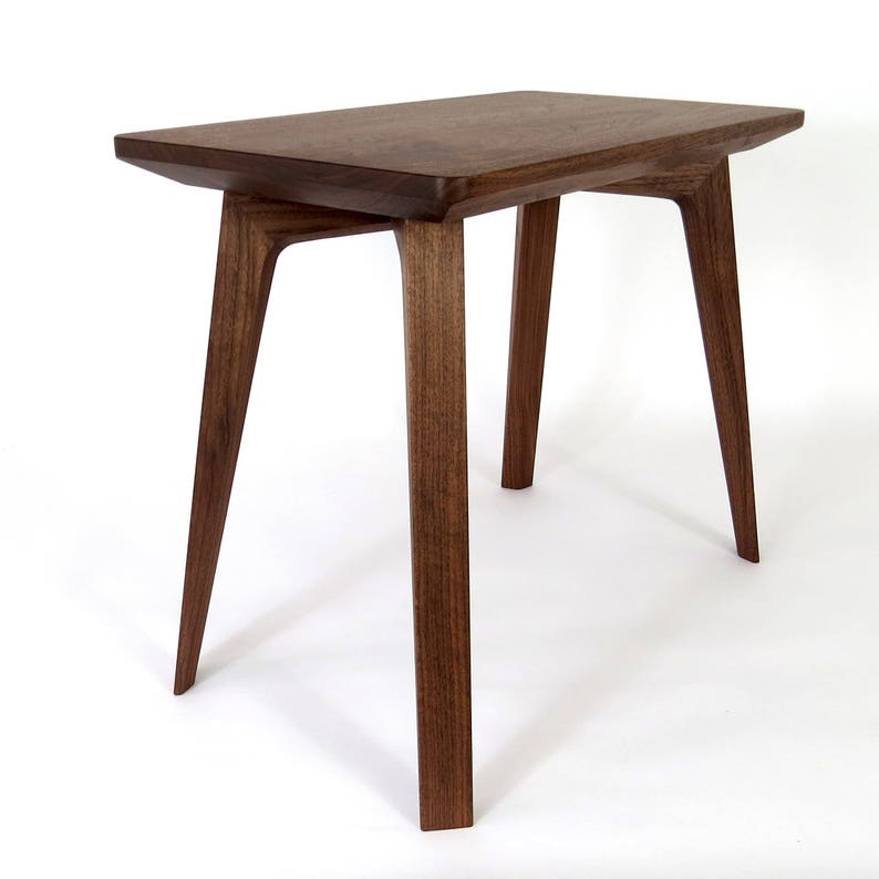 Solid Wood Mid Century Modern Side Table American Black Walnut Scandinavian