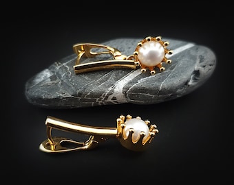 24k Gold Plated Sterling Silver Earrings With Freshwater Pearls