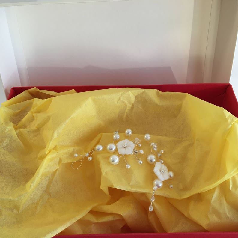 Bead Hair Vine, Pearl Hair Vine, Wire Headdress, Mother of Pearl, Pearl