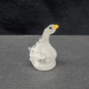 Glass Sebastopol goose, handmade glass goose figurine, gift for Sebastopol lover