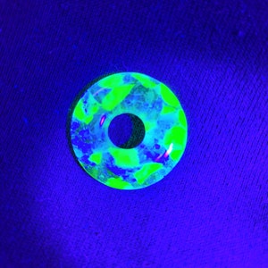 Blue uranium glass pendant, handmade uranium glass jewelry, glowing glass jewelry