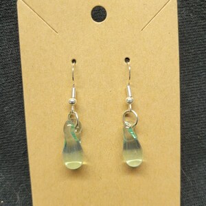 Blue teardrop earrings, handmade glass earrings