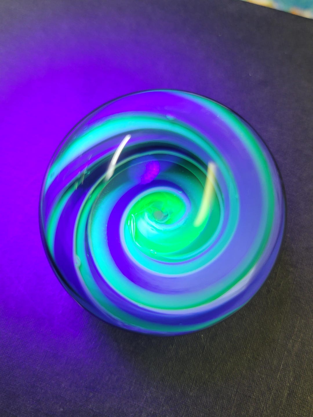 Handmade Uranium Glass Vortex Marble: Signed Unique Art Glass - Etsy