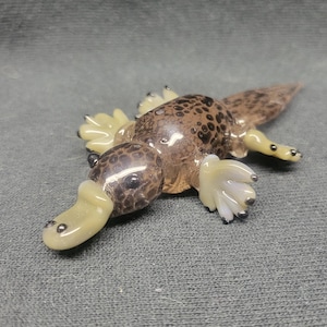 Glass platypus figurine, handmade glass platypus, gift for platypus lover, unique glass animals