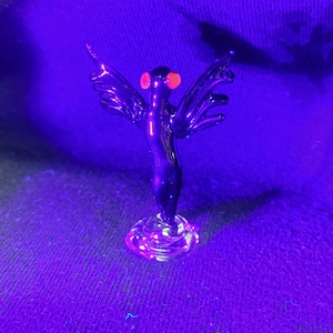 Glass Mothman sculpture, cryptid art, glowing glass Mothman, Mothman art, gift for cryptid lover
