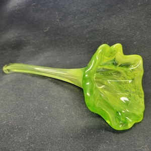 Green glass flower, handmade glass flower, unique glass art, glass garden art, glass garden decor, gift for mothers day, unique glass