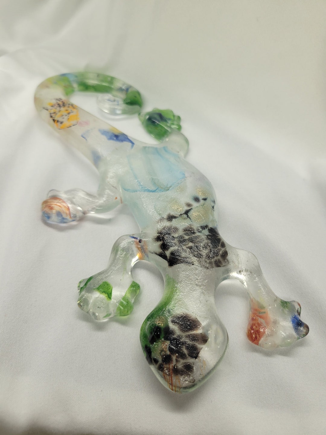 Glass Lizard Sculpture, Lizard Wall Art, Unique Wall Art, Lizard Lover Gift, Reptile Lover Gift