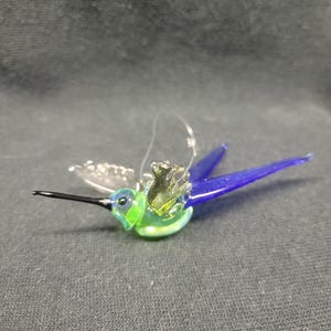 Glass Violet-tailed Sylph Hummingbird ornament, glass hummingbird Christmas ornamnet, gift for hummingbird lover