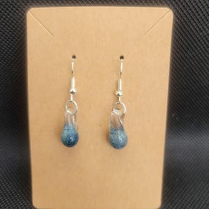 Handmade blue glass earrings