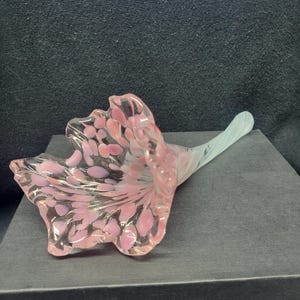 Handmade pink glass flower, unique glass flower, handmade art glass flower