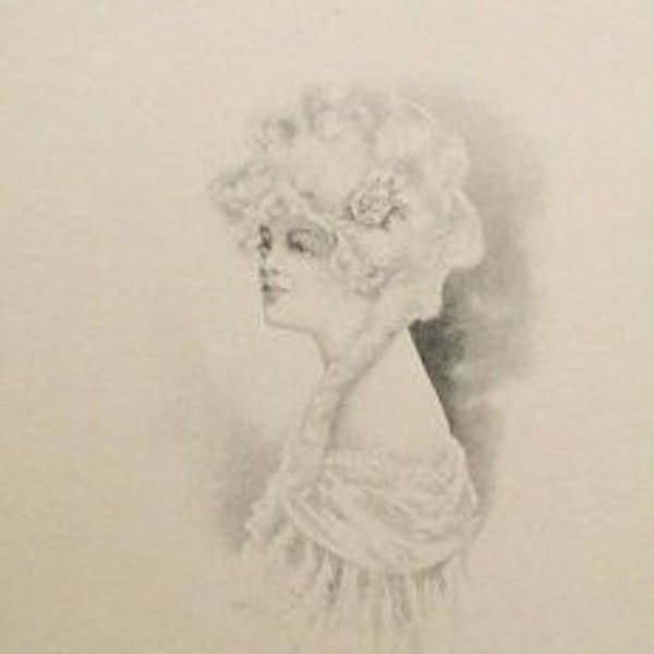 Antique - Pretty Woman - Gravure Series Postcard #817