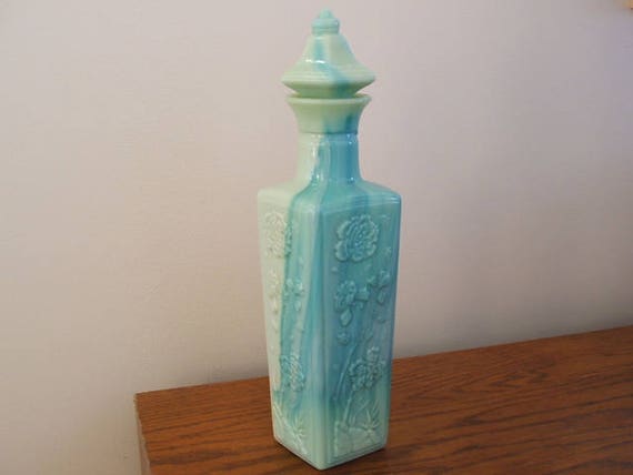 Vintage Jade Green Jim Beam Liquor Decanter Empty Decorative Etsy